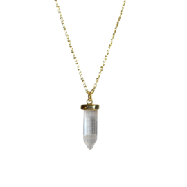 Crystal Arrow Point Necklace Gold Plated