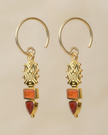 Komi Red Agate Gold Vermeil Earrings / Muja Juma