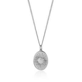 Oval Sun Necklace Sterling Silver / Ketting