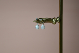 Rani Drops Maansteen Oorstekers Silver Plated