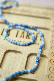 Blauw Opaal 3 mm Facet Kralen