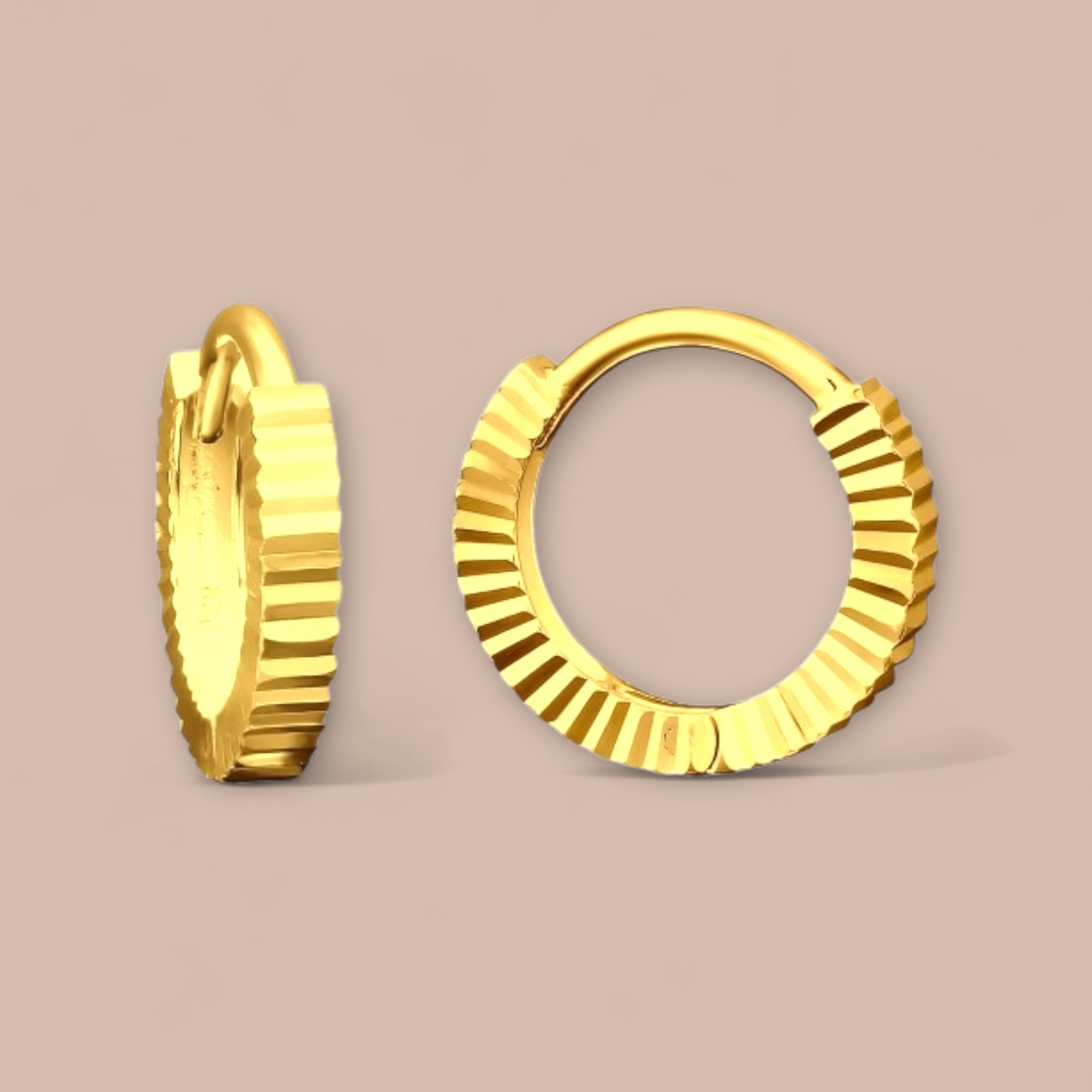 Diamond Cut Hoops Gold Vermeil