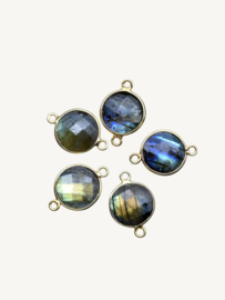 Labradoriet Connector Bedel - Gold Plated