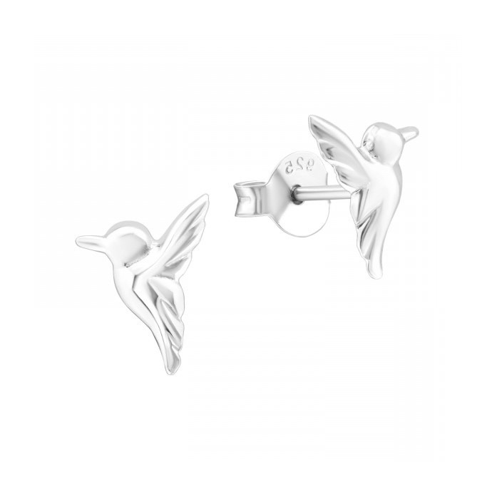 Hummingbird Ear Studs Sterling Silver