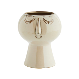 Flower Pot W/ Face Beige / Madam Stoltz