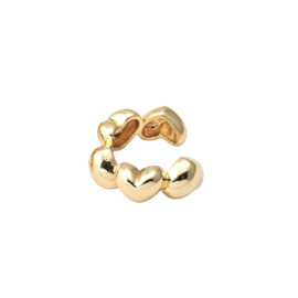 Golden Hearts Ear Cuff Gold Plated