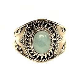 Larimar Boho Ring Sterling Silver