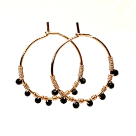 Beaded Hoops Onyx