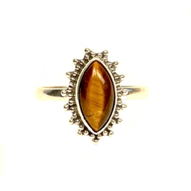 Sunny Marquise Tiger Eye Ring Sterling Silver