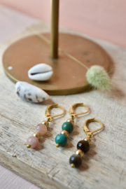 Turkoois Oorbel - Gold Plated