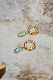 Blue Opal Oceane Earrings - Gold Plated