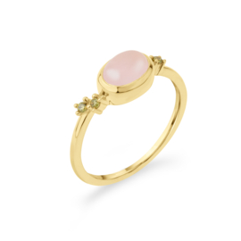 Rose Quartz Oval Ring Gold Vermeil