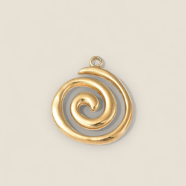 Swirl Bedel RVS Gold Plated