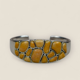 Jaspis Organic Stones Bangle Sterling Silver