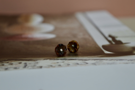 Tijgeroog Bloem Oorknopjes - Sterling Silver