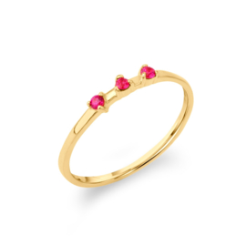 Ruby 3-Stone Ring Gold Vermeil