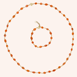 Carneool Sarita Ketting - Gold Plated