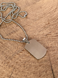 STAINLESS STEEL TAG NECKLACE