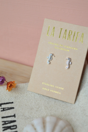 Zeepaardjes met Zirkonia Oorstekers - Sterling Zilver