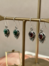 Malachite Boho Earrings Sterling Silver Oorbellen