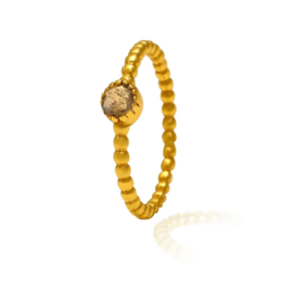 Labradorite Beaded Ring Gold Vermeil