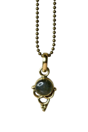 Round Gemstone Pendant Brass