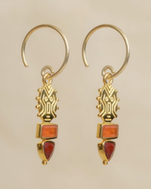 Komi Red Agate Gold Vermeil Earrings / Muja Juma