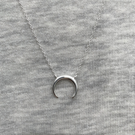 Hanging Moon Necklace Sterling Silver