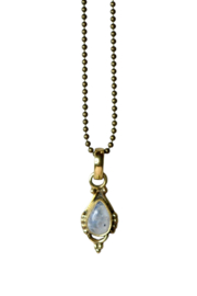 Pear Shaped Gemstone Pendant Brass