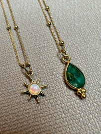 Emerald Necklace Gold Plated / Ketting