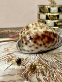 Oval Tiger Eye Ring Gold Vermeil