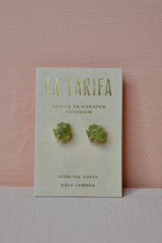 Rocky Peridot Oorstekers - Gold Vermeil
