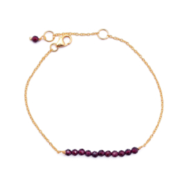 Garnet Beads Bracelet Gold Vermeil