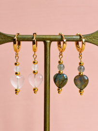 Labradoriet Amore Oorbellen - Gold Plated