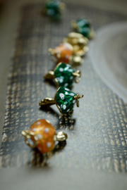 Paddestoel Bedel Groen Gold Plated
