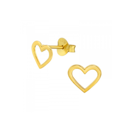 Open Heart Studs Gold Vermeil Oorstekers