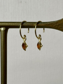 Red Agate and Dots Earrings Gold Vermeil/ Muja Juma