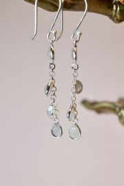 Moonstone Sterling Silver Chain Earrings