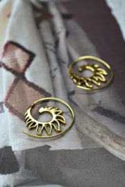 Wings Spiral Earrings Brass