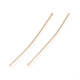 Kettelstaafjes RVS Goud 40x0,6 mm, ±16 st.