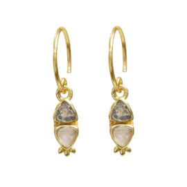 Labradorite & Rose Quartz Earrings Gold Vermeil/ Muja Juma