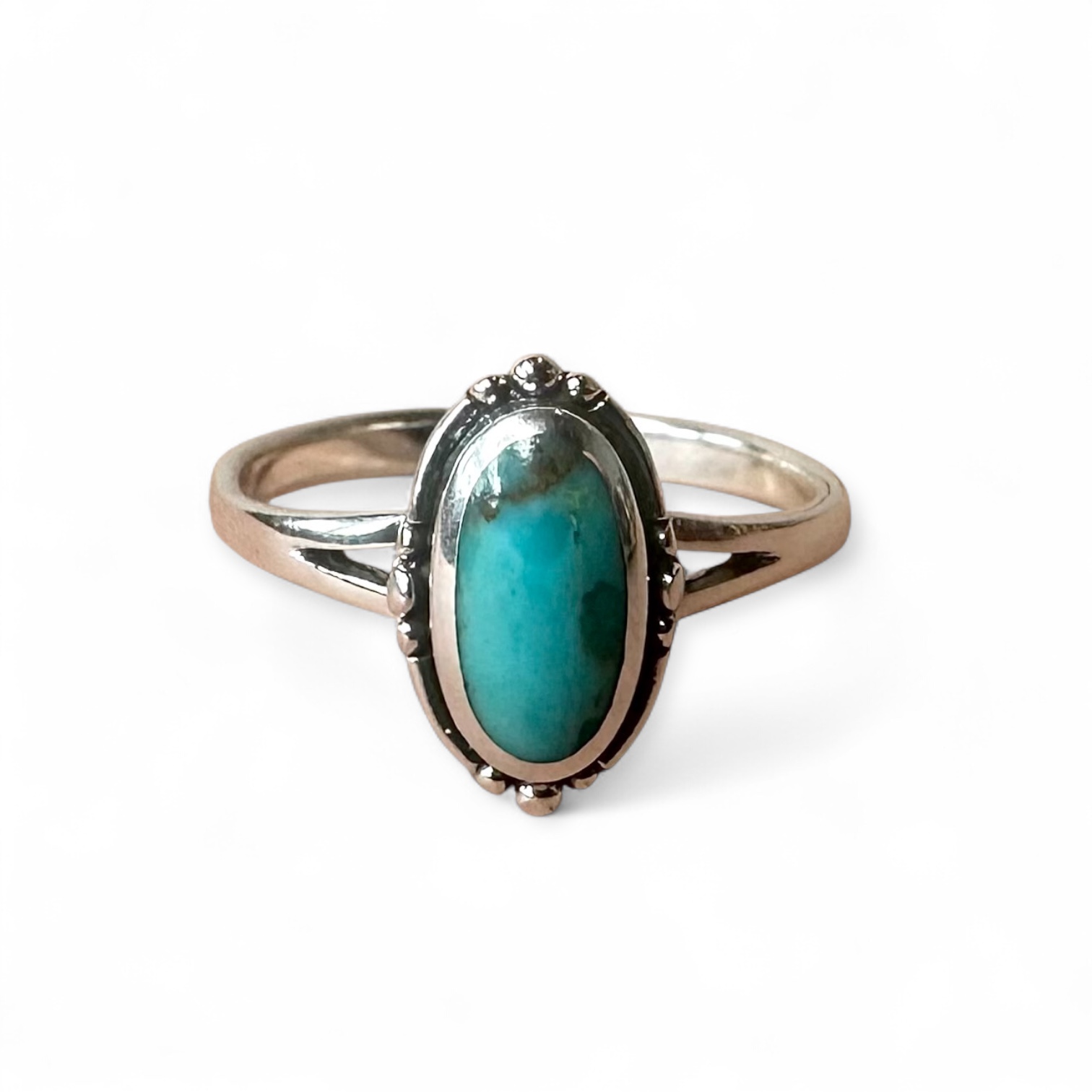 Native Mohave Turquoise Ring Sterling Silver