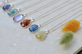 Ritulated Quartz Necklace Sterling Silver