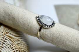 Moonstone Drop Ring Sterling Silver