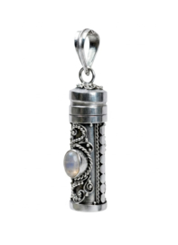 Maansteen Sukma Prayer Box Hanger - Sterling Zilver