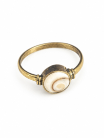 Shiva Eye Shell Ring - Brass