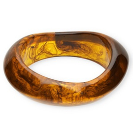 Bangle Transparant Amber Bruin - Resin