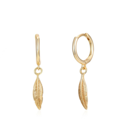 Feather Earrings Gold Vermeil Oorbellen