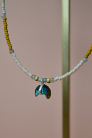 Labradoriet Maan Ketting Zilver