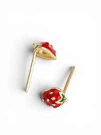 Aardbei Oorstekers - Gold Plated